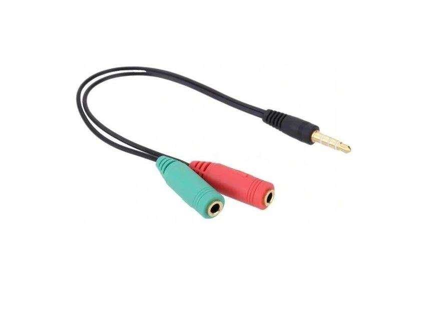 Adapter przejściówka Kabel Mini Jack Słuchawki Mikrofon