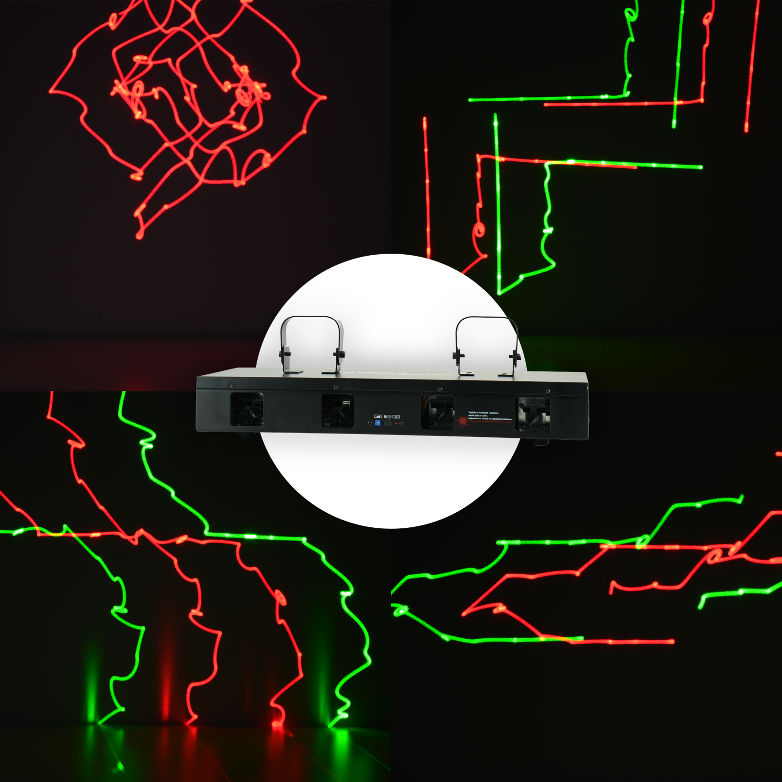 Laser 4-oknowy RG czerwono-zielony