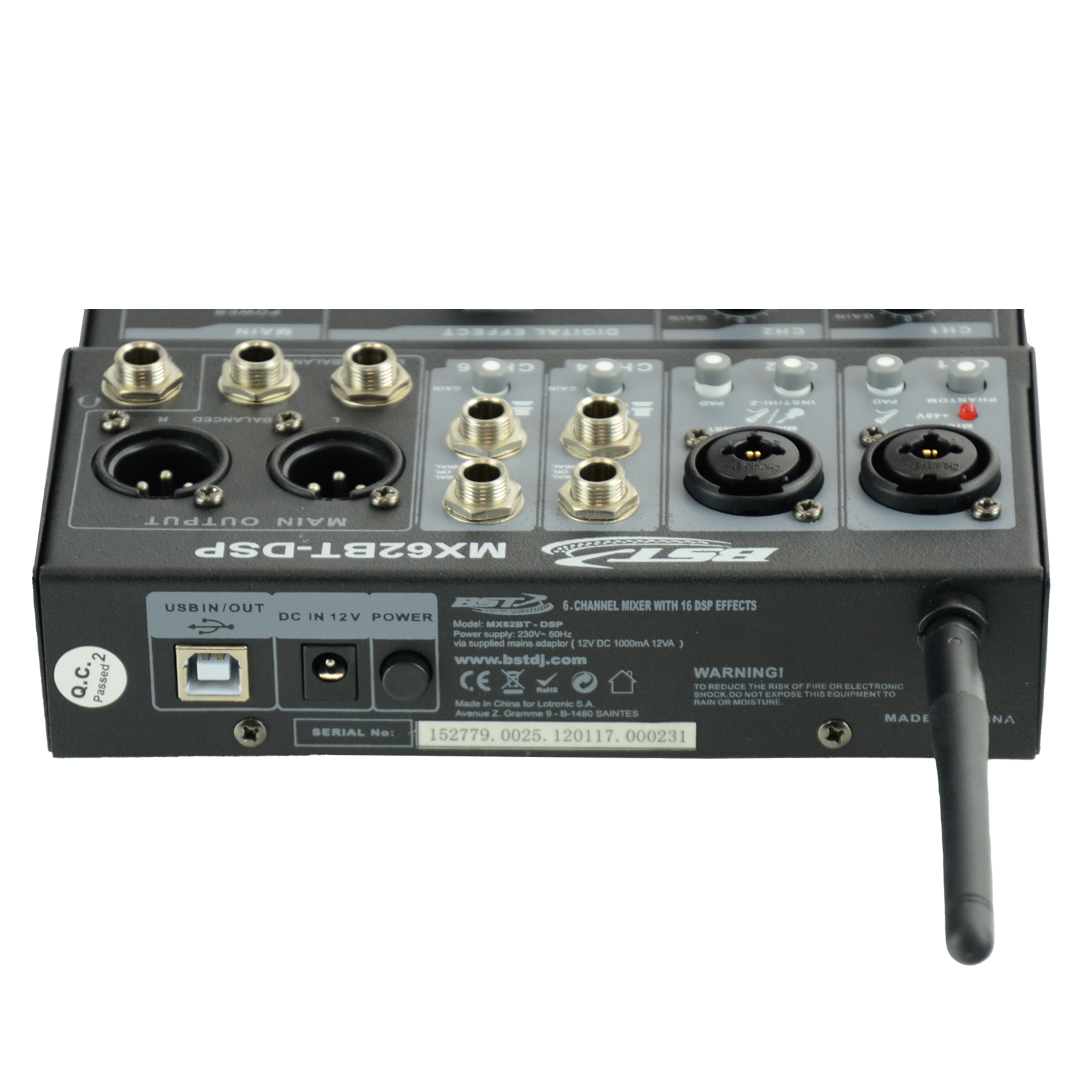 Mikser MX62BT-DSP 6-kanałowy z kartą dźwiękową USB, BT,16- DSP  BST 