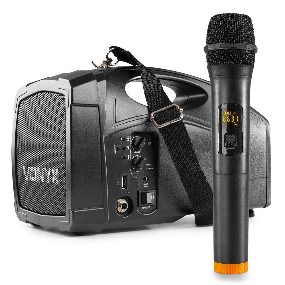 Mobilny zestaw nagłośnieniowy PA Vonyx ST014 z bezprzewodowym mikrofonem ręcznym