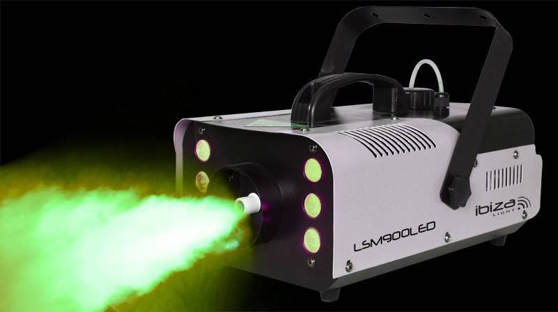 Wytwornica dymu z efektem LED Ibiza LSM900LED+ płyn do dymu 5L